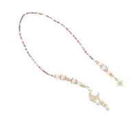 MINAOLULUS Marque-page Vintage à Chaînette de Perles 45,7 Cm Breloques Lune et Étoile, Marque-pages en Métal Perlés pour Amoureux des Livres, Accessoire de Lecture Esthétique et Polyvalent