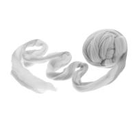 MINAOLULUS Mèche de Laine Imitation Coton 250 G Grise Blanche Tissée pour Feutrage à L'aiguille, Fabrication de Balles de Séchage, Loisirs Créatifs, Fil Doux Polyvalent pour DIY et