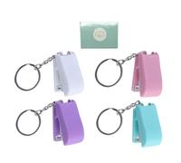 MINAOLULUS Mini Agrafeuses Porte-clés 5 Pièces Couleurs Assorties Agrafes, Outil de Bureau Portable Compact pour Étudiants et Usage Scolaire
