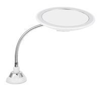 MINAOLULUS Miroir de Maquillage Ventouse 10x Grossissant Rond Blanc Rotation 360° pour Salle de Bain, Miroir Cosmétique LED Compact Résistant à l'usure, Accessoire de Coiffeuse Pratique