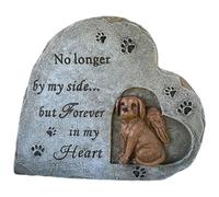 MINAOLULUS Monument Commémoratif pour Chien en Résine Cœur, Pierre Tombale de Jardin pour Animaux de Compagnie, Figurine Extérieure Décorative, Statue Commémorative pour Souvenir Fidèle