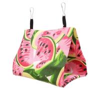 MINAOLULUS Nid de Perroquet en Toile Motif Pastèque M 25x15x18 Cm, Hamac Suspendu Lavable et Résistant à L’Eau, Tapis de Couchage Confortable pour Oiseaux D’intérieur, Accessoire Décoratif