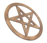 MINAOLULUS Ornement Rituel D'autel en Bois Sculpté Pentacle Marron, Décoration Intérieure Rétro, Plateau Décoratif pour Cérémonie, Parure des Rites Religieux, Accessoire D'autel Pratique