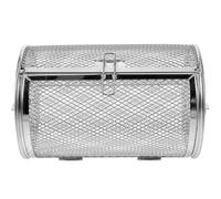 MINAOLULUS Panier Rotatif à Rôtissoire en Acier Inoxydable 120x180 Mm pour Four et Barbecue, Cage à Rôtir pour Noix et Graines, Tambour de Cuisson Uniforme pour Gril Extérieur