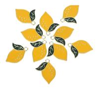 MINAOLULUS Pendentifs Citron en Alliage Lot de 10 Pièces Accessoires pour Création de Bijoux DIY Breloques pour Porte-Clés et Bracelets Femmes Décoration Été