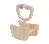 MINAOLULUS Perchoir pour Perroquet en Bois Naturel Khaki Forme Tulipe, Favorisant Développement Intellectuel et Physique, Adapté pour Sessions en Intérieur sur Table