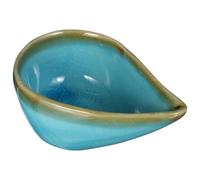 MINAOLULUS Petit Plat en Céramique Bleue de Goutte pour Huiles Essentielles et Masques Visage, Diffuseur Sûr et Pratique pour Usage Personnel ou Salon de Beauté