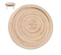 MINAOLULUS Plateau Rond en Bois avec Support Trépied en Fer, Plateau Décoratif Multifonction pour Rangement de Bijoux, Porte-savonnette ou Bougie Chauffe-Plat, Accessoire Vintage pour Salle
