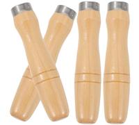 MINAOLULUS Poignée de Lime Prise Confortable et Bien Polie en Bois Ergonomique 4 Pièces Fabrication Artisanale pour Lime Plate Demi-ronde