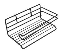 MINAOLULUS Porte-essuie-Tout Panier à Grille Noir en Fer avec Crochets Multifonctions pour Rangement Mural sans Perforation, idéal pour ustensiles et Documents en Bureau et Salle de Bain