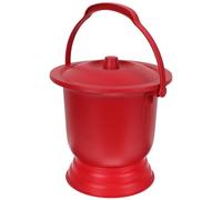 MINAOLULUS Pot de Chambre Rouge en Pp Léger Couvercle, Seau Solide pour Usage Domestique et Mariage, Pot à Chambre Portable Pratique et Résistant