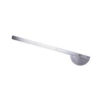 MINAOLULUS Rapporteur Simple en Acier Inoxydable 30 Cm avec Bras Réglable et Tête Ronde, Règle D’angle 0-180 Degrés pour Mesure Précise, Outil de Bureau pour Dessin Technique et Industrie