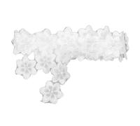 MINAOLULUS Ruban de Dentelle Organza Double Couche 2 Yards Blanc avec Broderie Perlée 3d à 22 Fleurs par Mètre, Bordure Anti-effilochage pour Couture de Robes de Mariée et Ornements DIY