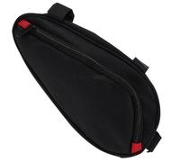 MINAOLULUS Sacoche Triangulaire pour Vélo Sacoche de Cadre Tissu Noir Légère Imperméable Grosse Capacité pour Lunettes de Soleil et Carte Bancaire pour Balade à Vélo en Extérieur