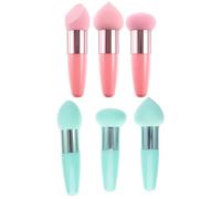 MINAOLULUS Set de 6 Accessoires de Maquillage Multi-usages Éponges Lavables en Latex et Manche en Pp pour Maquillage Humide et Sec, pour Usage Quotidien