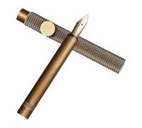 MINAOLULUS Stylo Plume Portable en Laiton Vintage 0,5 Mm Stylo D'art Calligraphique à L'écriture Compact pour Étudiants Bureau Écriture Fluide sans Bavure