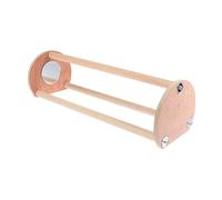 MINAOLULUS Support à Poulets en Bois Naturel Miroir Intégré, Râtelier à Pigeons Solide, Perchoir pour Poussins Debout, Usage Intérieur pour Poules Et Oiseaux De Compagnie