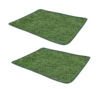 MINAOLULUS Tapis de Toilette pour Chien en Gazon Artificiel Lavable 2 Pièces 23x18 Cm, Tapis en Gazon Synthétique PE TPR pour Protection du Sol et Dressage en Intérieur et Extérieur