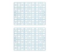 MINAOLULUS Tapis en Plastique Antidérapant Lot de 2 Carrés avec 4 Fixations pour Pattes de Lapin et Petits Animaux pour Cage et Maison
