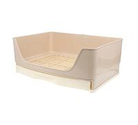 MINAOLULUS Toilettes pour Lapins Grand Modèle Tiroir, Bac à Litière Plastique Beige, Apprentissage Propreté Cage Animaux Petits Mammifères, Usage Intérieur Et Extérieur