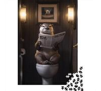 Minase Reading A Newspaper Jigsaw Puzzles for Adults 1000 Piece High Challenged DIY Large Puzzle Toy Educational Games Funny Family Games Unique Home Decor 1000pcs (75x50cm)