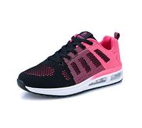 MINBEI Baskets Femmes Chaussures de Running pour Fille Athlétiques Légères Chaussures de Sport pour Femme Rose Rouge Air Coussin 35 EU