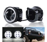 Mincar 4In Antibrouillard 40W Feux De Jour 6000K LED Blanc Halo Feux De Route Feux De Croisement 3000LM Universel 12V Bi-LED 2 Pièces
