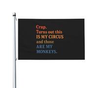 Mince alors ! Il s'avère que c'est mon cirque et que ce sont mes singes ! Drapeau double face unique pour chambre de garçon 90 x 150 cm, Mince alors ! Il s'avère que c'est mon cirque et que ce s