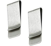 Mince Pince à Billets en Métal 2 Pcs Portefeuille Clips Porte-Cartes pour Crédit Ticket Espèces Document Fixe Cadeau pour Hommes et Femmes (Argent)