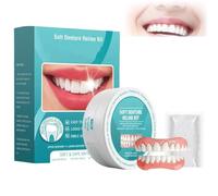 Minceetbien Silicone Reline Denture Set, Adjustable Snap-in Dentures, Soft Silicone, Comfortable, Flexible, Easy-to-Use (1 PC)