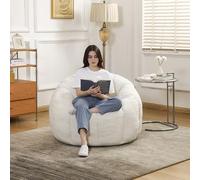 MINCETA Pouf poire pour adultes, en forme de fleur, avec soutien dorsal, grand pouf pour salon, chambre à coucher, sans montage