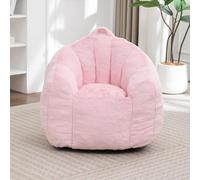 MINCETA Pouf poire pour enfants, petit pouf poire avec rembourrage, rose confortable avec poignée pour salon, chambre à coucher