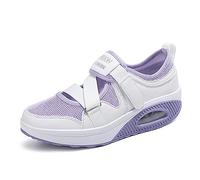 Minceur Chaussures Taille Marche Baskets Plate-Forme Chaussures Poids Air Léger Engrener Elastic Sports en Yoga à Enfiler Pas Cher Trainers en Maille Plates Été,Violet,EU37