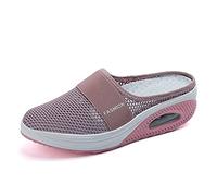Minceur Chaussures Taille Marche Baskets Plate-Forme Chaussures Poids Air Léger Engrener Elastic Sports en Yoga à Enfiler Pas Cher Trainers en Maille Plates Été,Rose,EU38