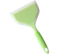 Minchsrin Spatule à poisson en plastique enveloppé de silicone, antiadhésive, résistante à la chaleur, large spatule plate pour œufs, taupes, pizza (vert)