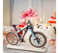 Mincloss Cadeau en argent pour vélo, anniversaire, cadeau en bois, décoration de vélo créative, cadeaux d'anniversaire, cadeaux pour cyclistes, amis, famille
