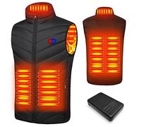 Mincoo Gilet Chauffant,Chauds Gilet Chauffé Homme Femme électrique,lavable,veste chaude d'hiver pour extérieur,camping (FR/ES, Alpha/lettres, S, Taille normale, Nero)