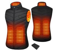 Mincoo Gilet Chauffant Femme avec 10000mAh Batterie Incluse, Veste Chauffante Femme avec 3 Températures Réglables pour Ski Moto Chasse Randonnée la pêche(Noir, M)