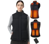 Mincoo Gilet Chauffant Femme avec Batterie 10000mah 5 V - 5 Zones Chauffage rapide Veste Chauffante - 3 Niveaux De TempéRature, Chauffage Veste Sans Manche pour Extérieur Moto Camping Ski Pêche