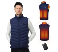 Mincoo Gilet Chauffant Homme avec 10000mAh Batterie Incluse, Veste Chauffante Homme avec 3 Températures Réglables pour Ski Moto Chasse Randonnée la pêche (Bleu, XXXL)
