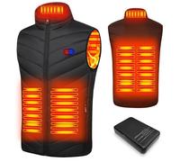 Mincoo Gilet Chauffant Homme Femme avec 10000mAh Batterie Incluse, Veste Chauffante Homme avec 3 Températures Réglables pour Ski Moto Chasse Randonnée la pêche (M, Nero)