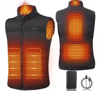 Mincoo Veste Chauffante Homme avec 7.4V 18400mah Batterie Incluse, Gilet Chauffant 3 Températures Réglables Gilet Chaud Lavable pour Ski Moto Chasse Randonnée la Pêche