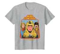 Mind Control Sarcastic Retro Vintage Funny Adult Humor T-Shirt, Enfant, Gris Chiné, 10 Ans
