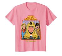 Mind Control Sarcastic Retro Vintage Funny Adult Humor T-Shirt, Enfant, Rose, 10 Ans