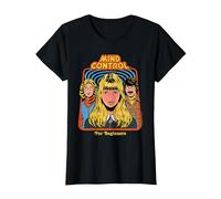 Mind Control Sarcastic Retro Vintage Funny Adult Humor T-Shirt, Femme, Noir, L