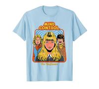 Mind Control Sarcastic Retro Vintage Funny Adult Humor T-Shirt, Homme, Bleu Céleste, XXL