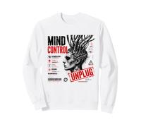 Mind Control Unplug Cyberpunk Dystopian Glitch Art Sweatshirt