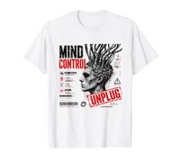Mind Control Unplug Cyberpunk Dystopian Glitch Art T-Shirt Graphique avec Valeur