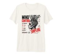 Mind Control Unplug Cyberpunk Dystopian Glitch Art T-Shirt Haut de Gamme