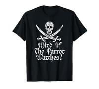 Mind If The Parrot Watches? Imprimé vieilli Drôle Pirate T-Shirt
